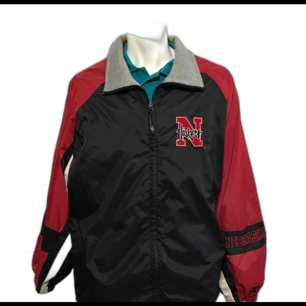 Vintage 90s Starter Nebraska Corn Huskers Mens Jacket Windbreaker XL-XXL